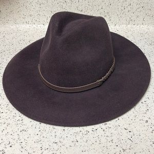 Plum Barbour wool hat boho chic floppy hat